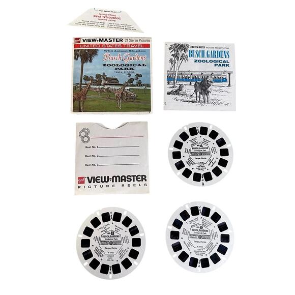 GAF View Master A979 Busch Gardens Zoological Tampa Florida GAF 3 Reels Booklet - Picture 1 of 10